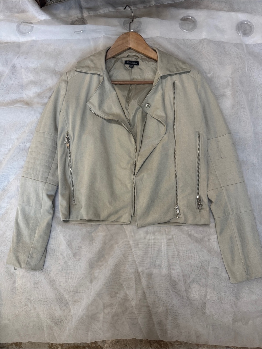 Women's Light Taupe Moto Jacket